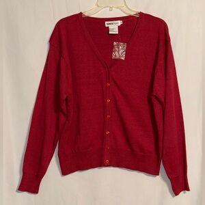 NWOT Knittmixx Red Long Sleeve Cardigan Size XL